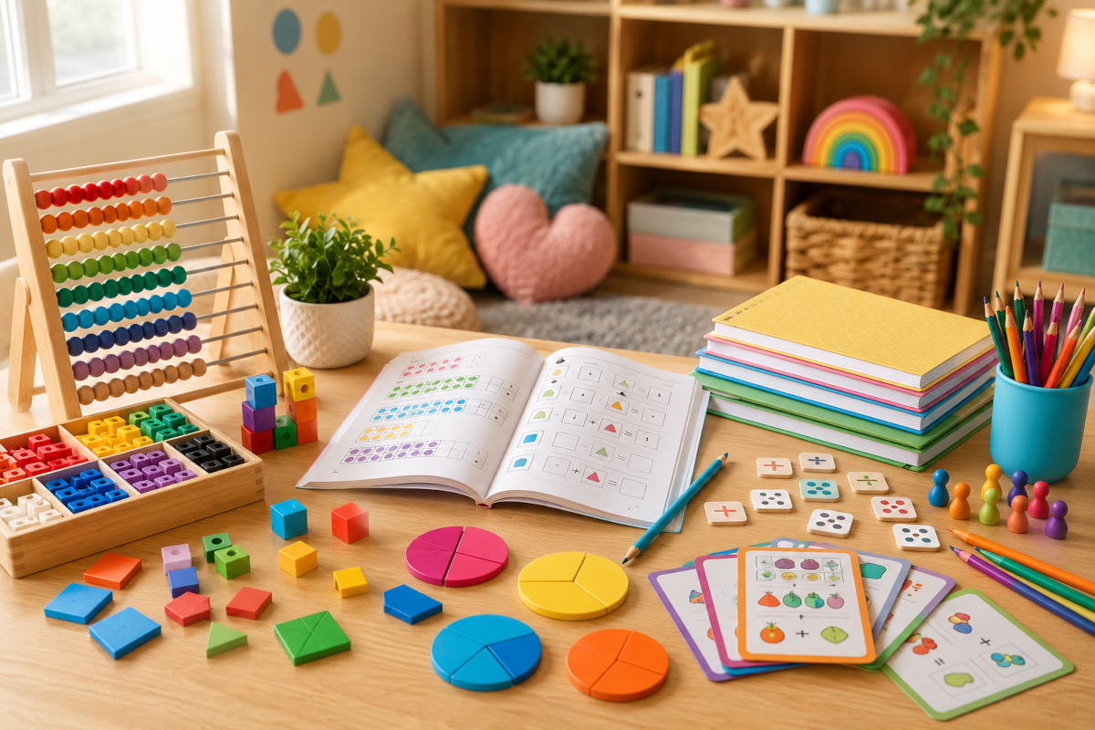 Math practice and skill building resources for kids with math workbooks, multiplication drills, fraction practice books and problem-solving sheets