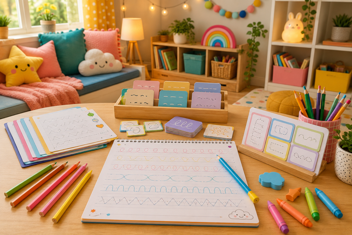 Writing and handwriting practice resources for kids with tracing books, handwriting pads, writing prompts and spelling practice books