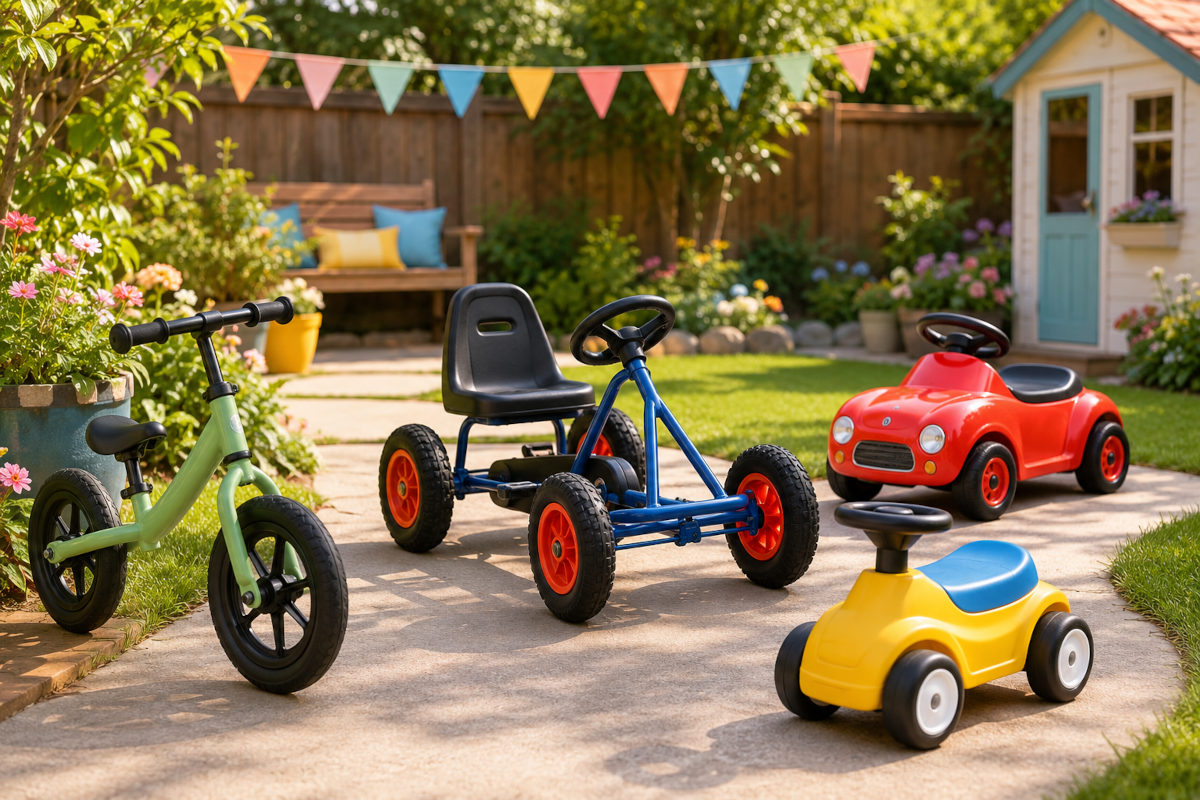 Ride-on toys and balance bikes for kids with balance bikes, pedal go-karts, ride-on cars and push ride-ons