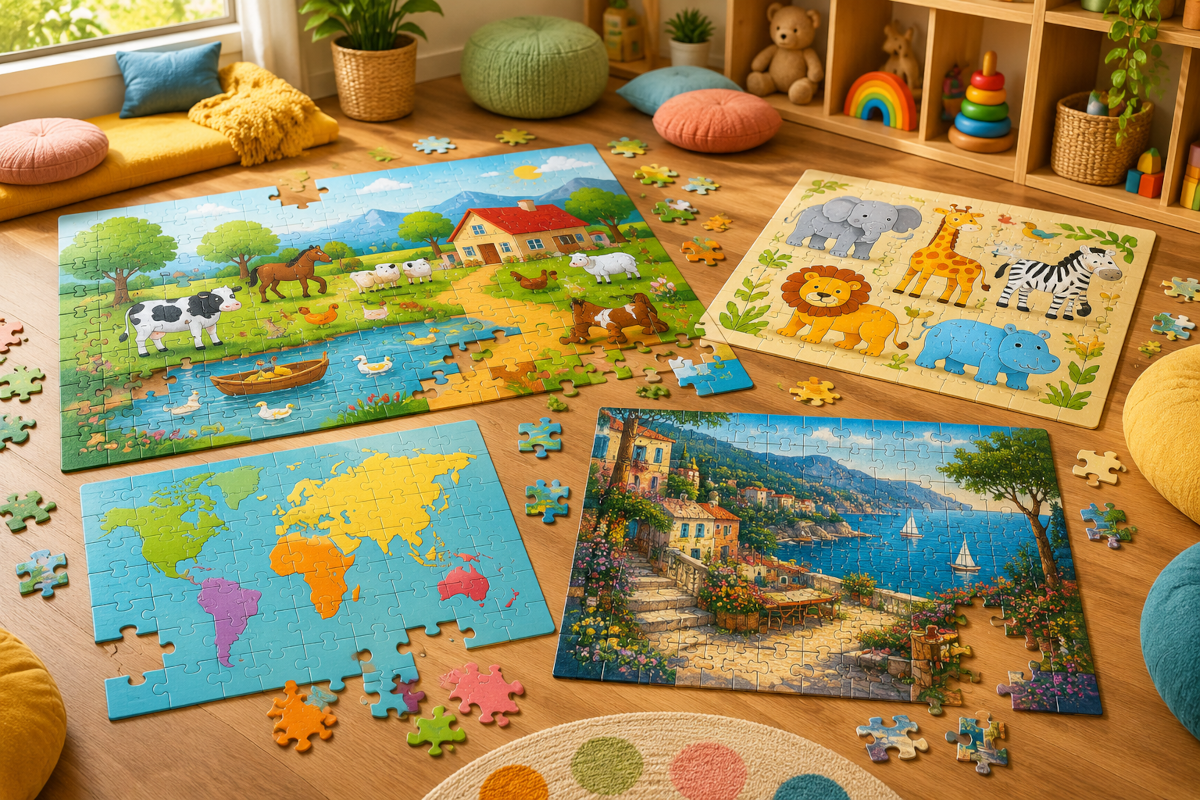 2D jigsaw puzzles for kids with floor puzzles, map puzzles, animal puzzles and age-based puzzle activities