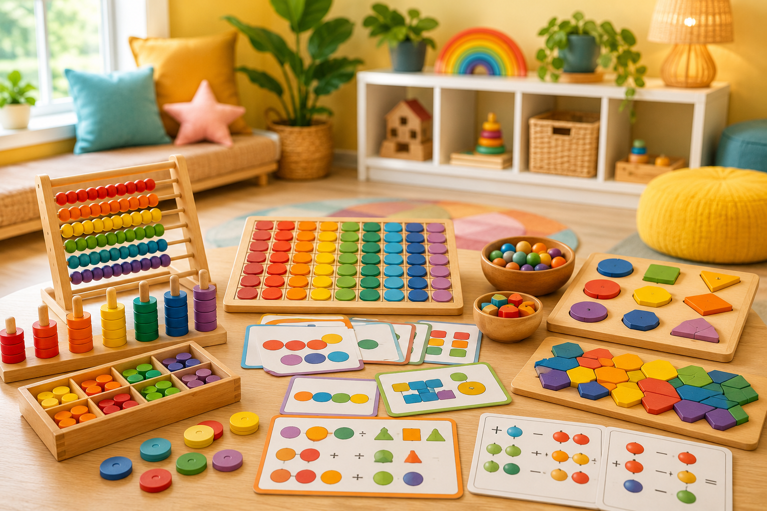 Number and math games for kids with sudoku puzzles, number grids, arithmetic brainteasers and math logic cards