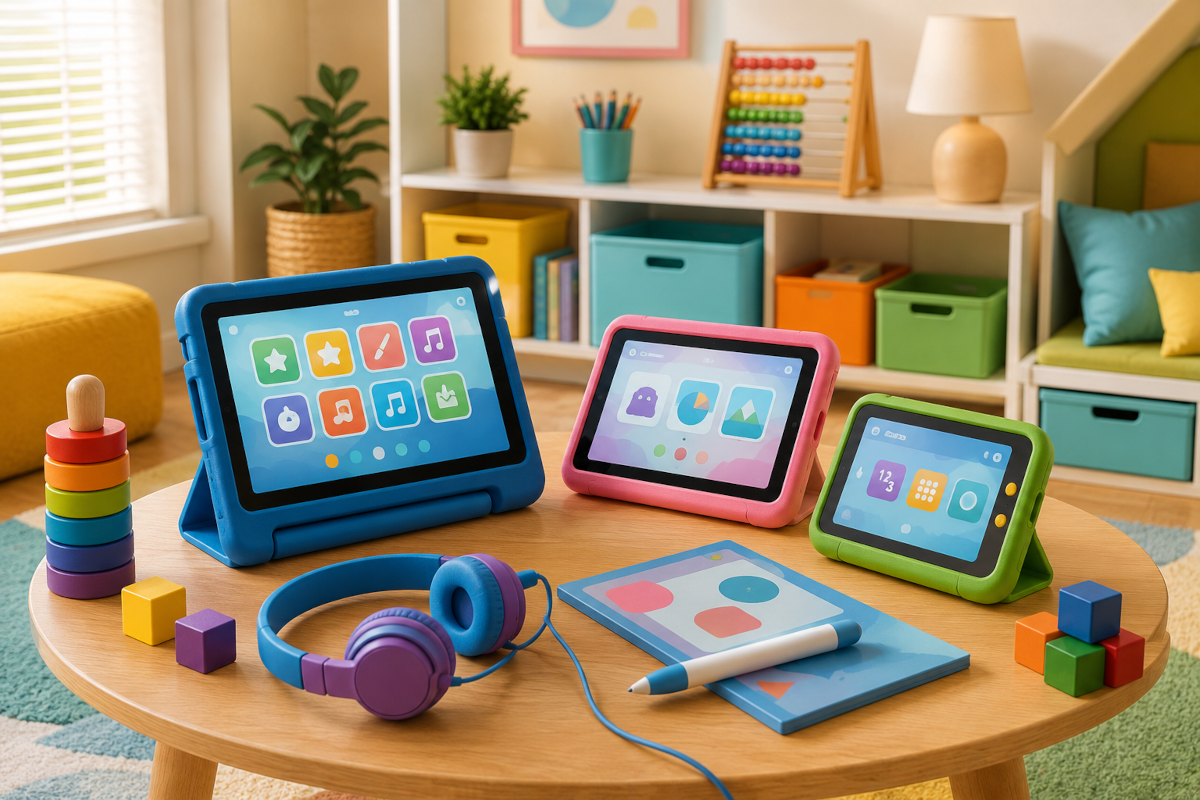 Kids learning tablets and smart devices with child-friendly tablets, protective cases and preloaded educational apps