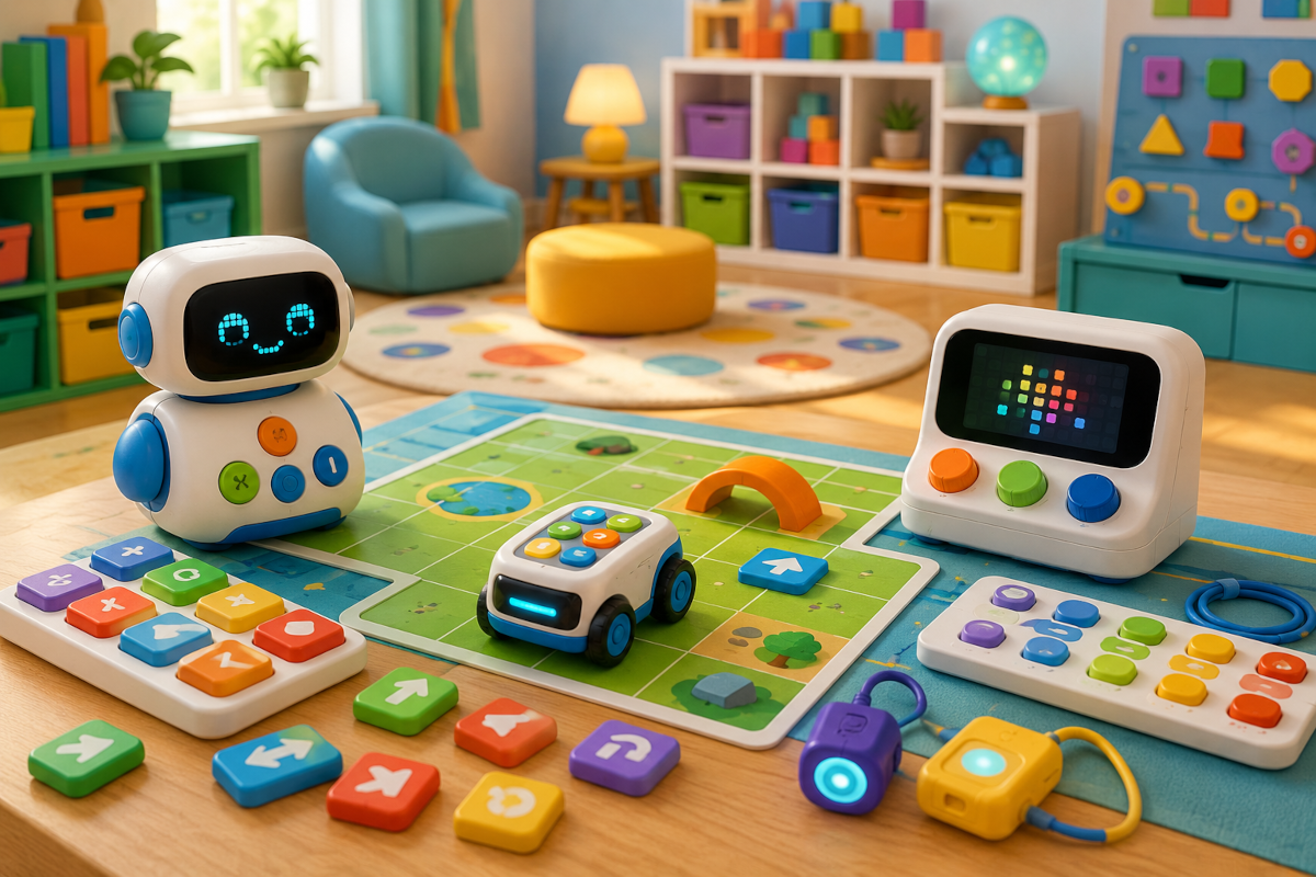 Programmable tech toys for kids with coding robots, programmable vehicles and beginner coding kits